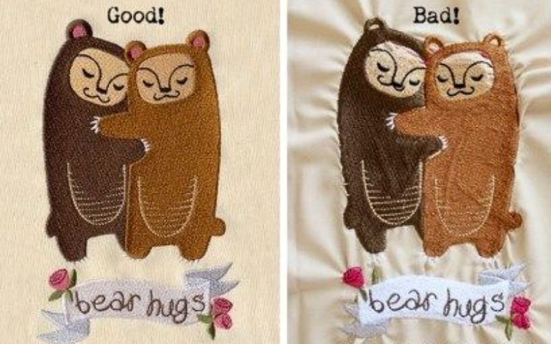 embroidery before and after image